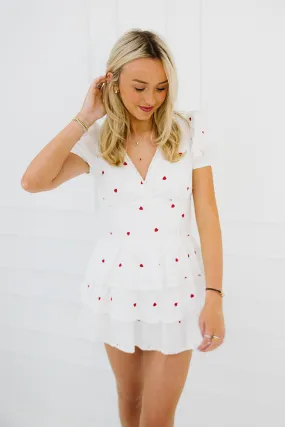 Finley Mini Dress - White/Red