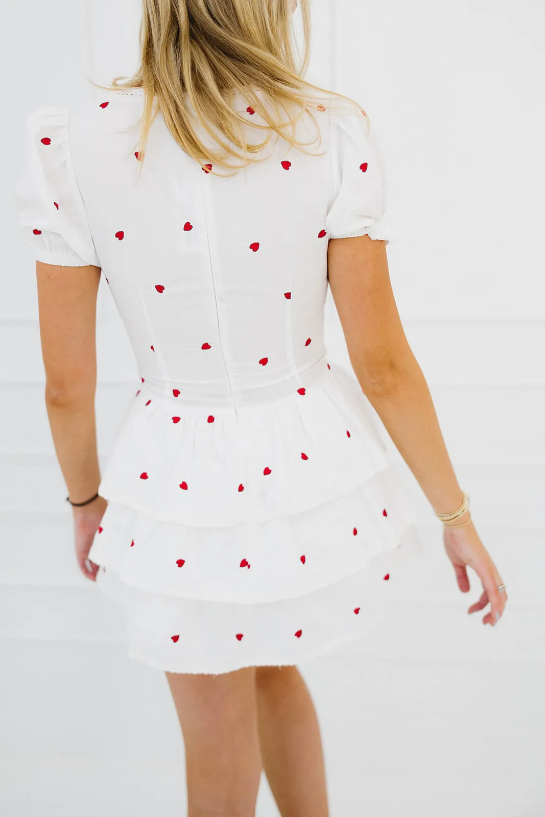 Finley Mini Dress - White/Red