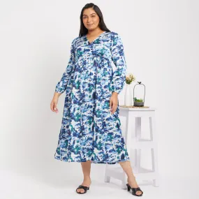 Floral Satin Plus Size Wrap Maxi Dress