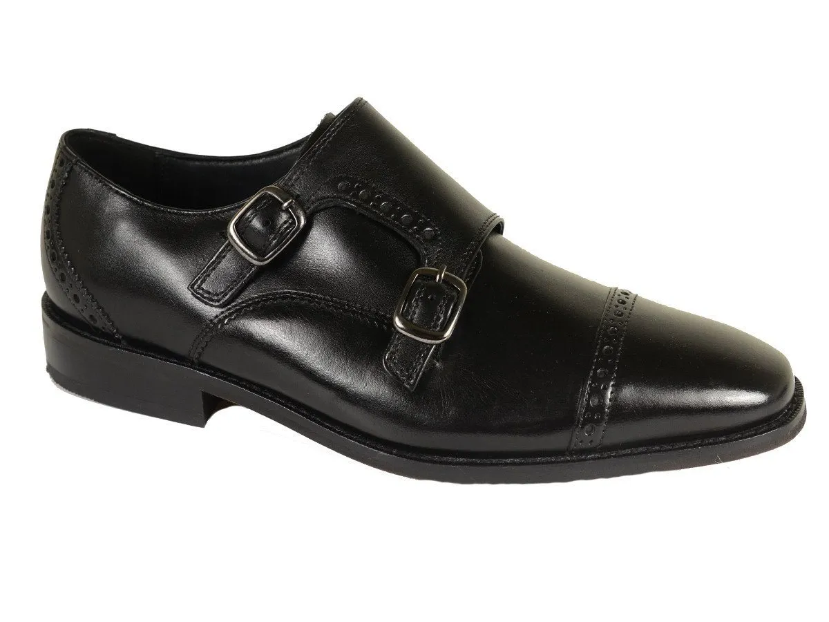 Florsheim 20212 Leather Boy's Shoe - Double Monk Strap - Black