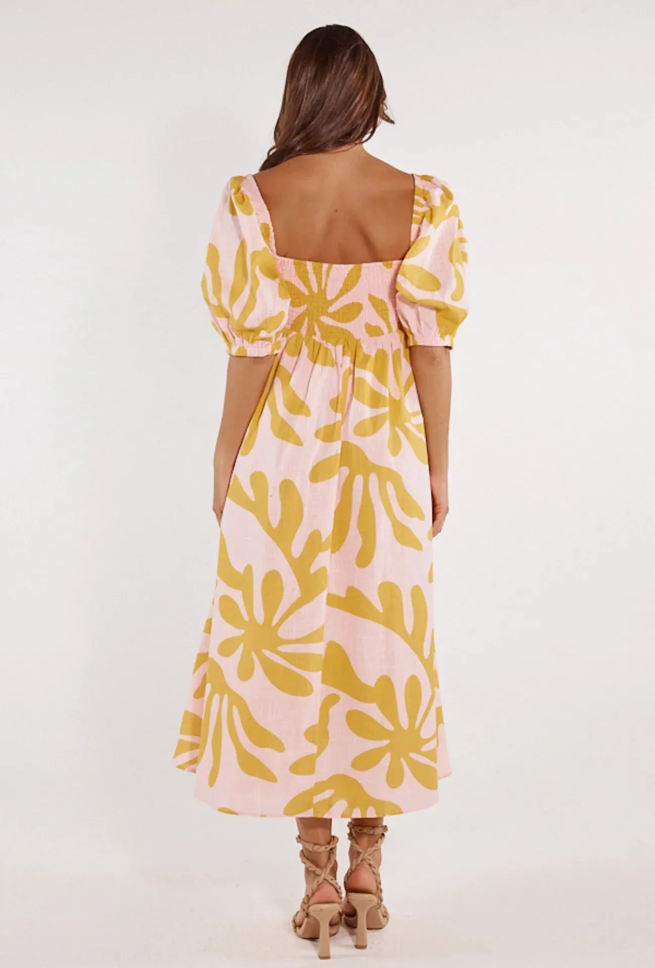 Girl and the Sun - Paloma Midi Dress - Palma Rosa Print