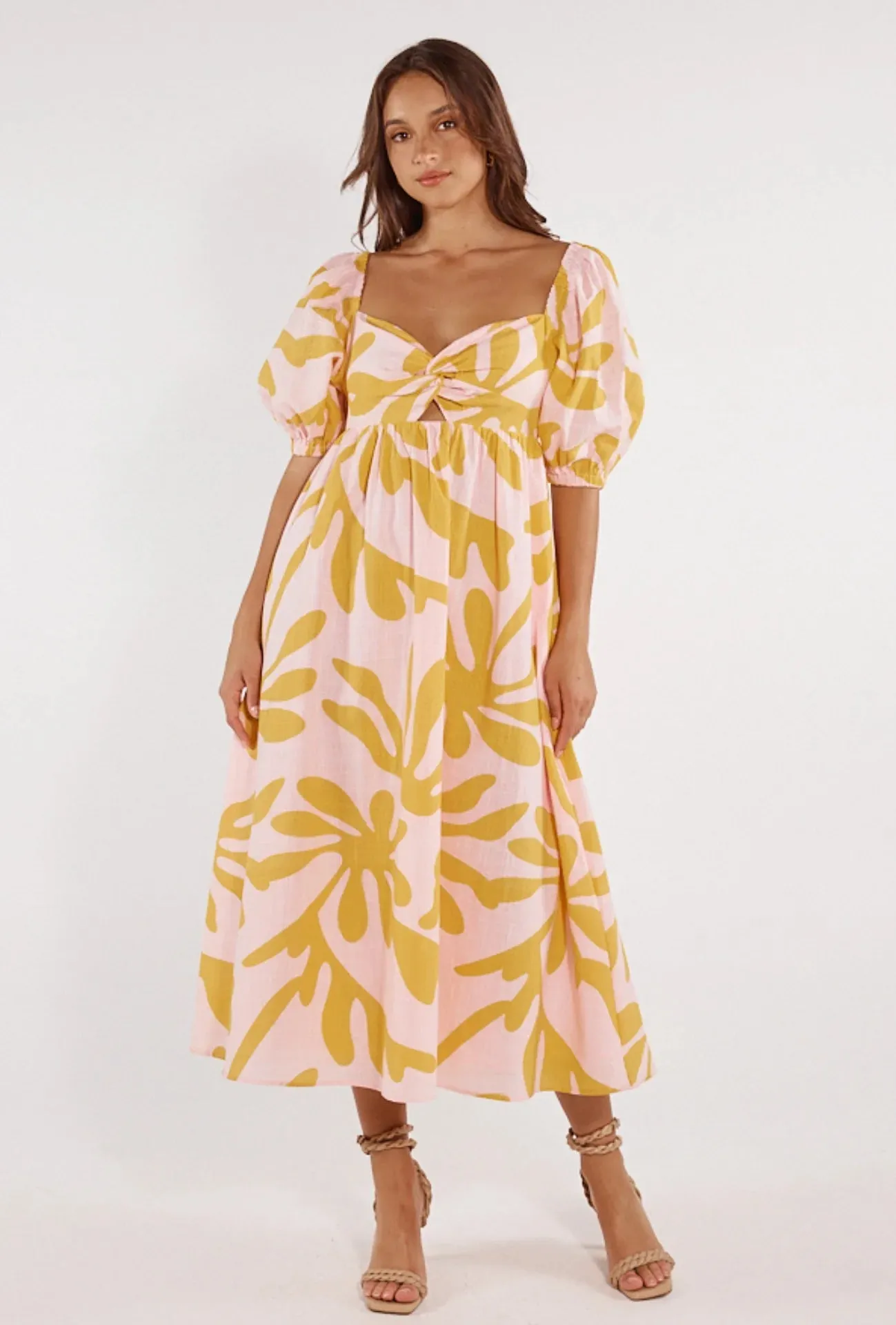 Girl and the Sun - Paloma Midi Dress - Palma Rosa Print
