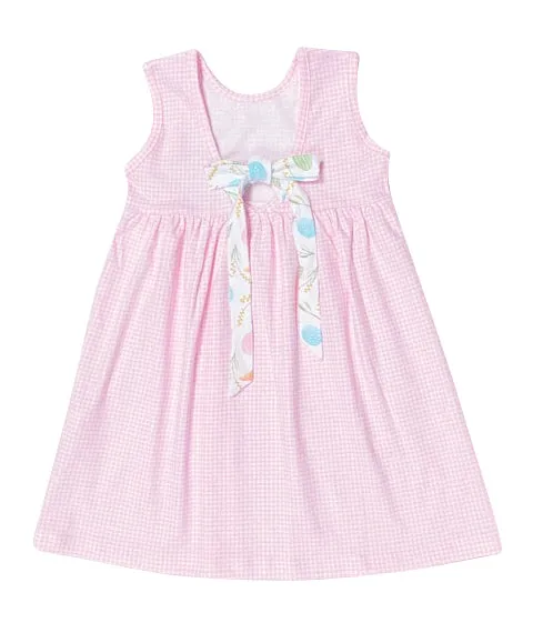 Girl's "Easter Egg" Pink Gingham Dress