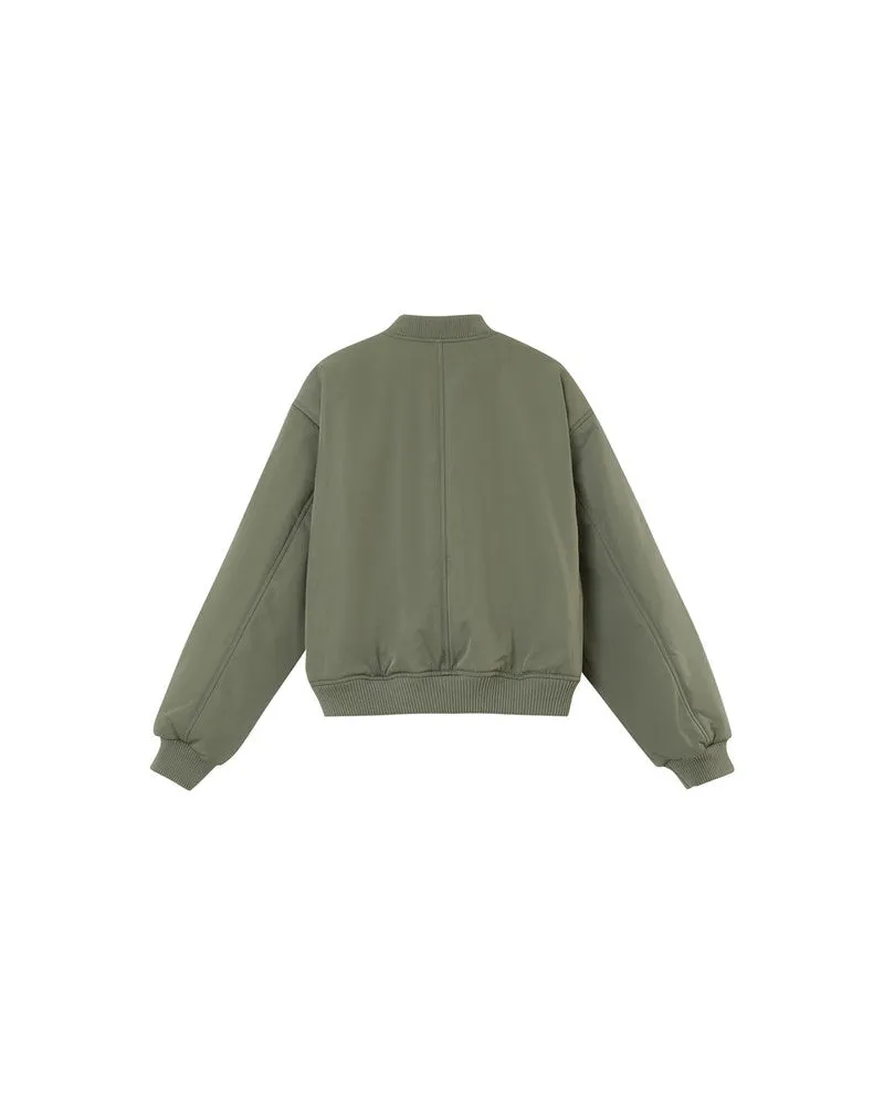 Grace & Mila Pink Bomber Jacket - Khaki