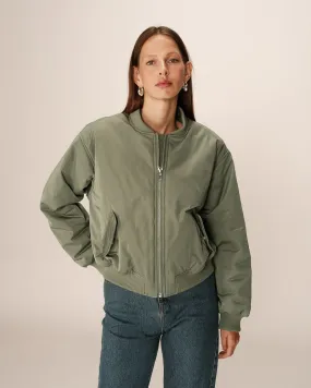 Grace & Mila Pink Bomber Jacket - Khaki