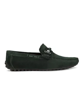 Green Suede Leather Moccasins