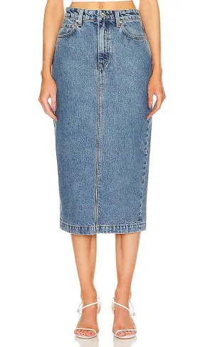 GRLFRND Robin Midi Pencil Skirt in Blue