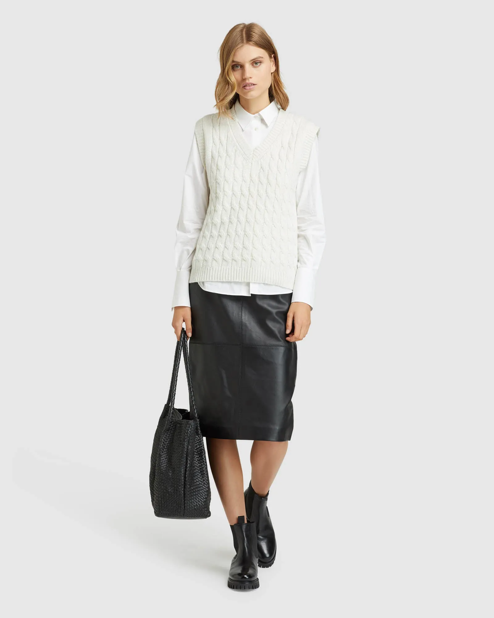 Harlow Leather Pencil Skirt