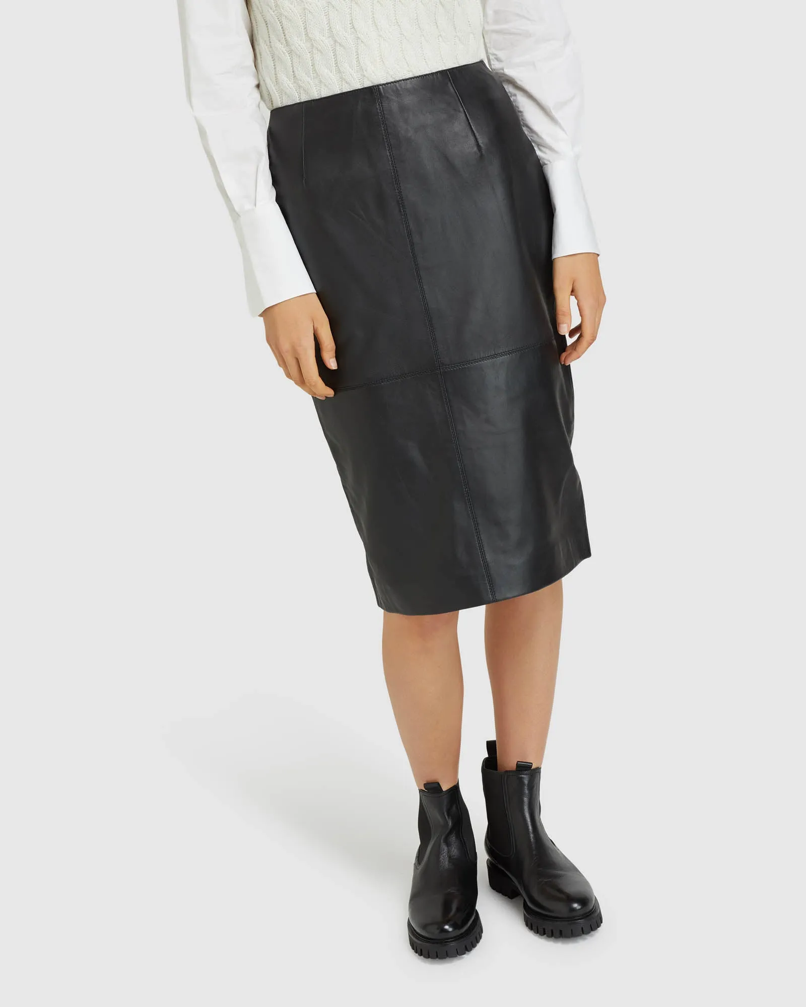 Harlow Leather Pencil Skirt
