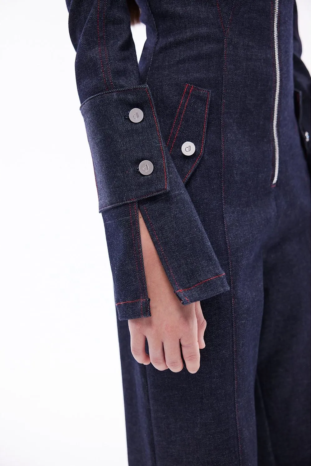 Harvey Denim Long Sleeve Jumpsuit
