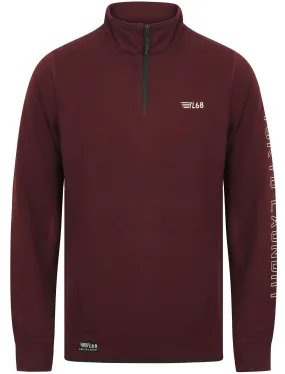 Haverburg Half Zip Funnel Neck Pullover Sweat In Windsor Wine - Tokyo Laundry Active