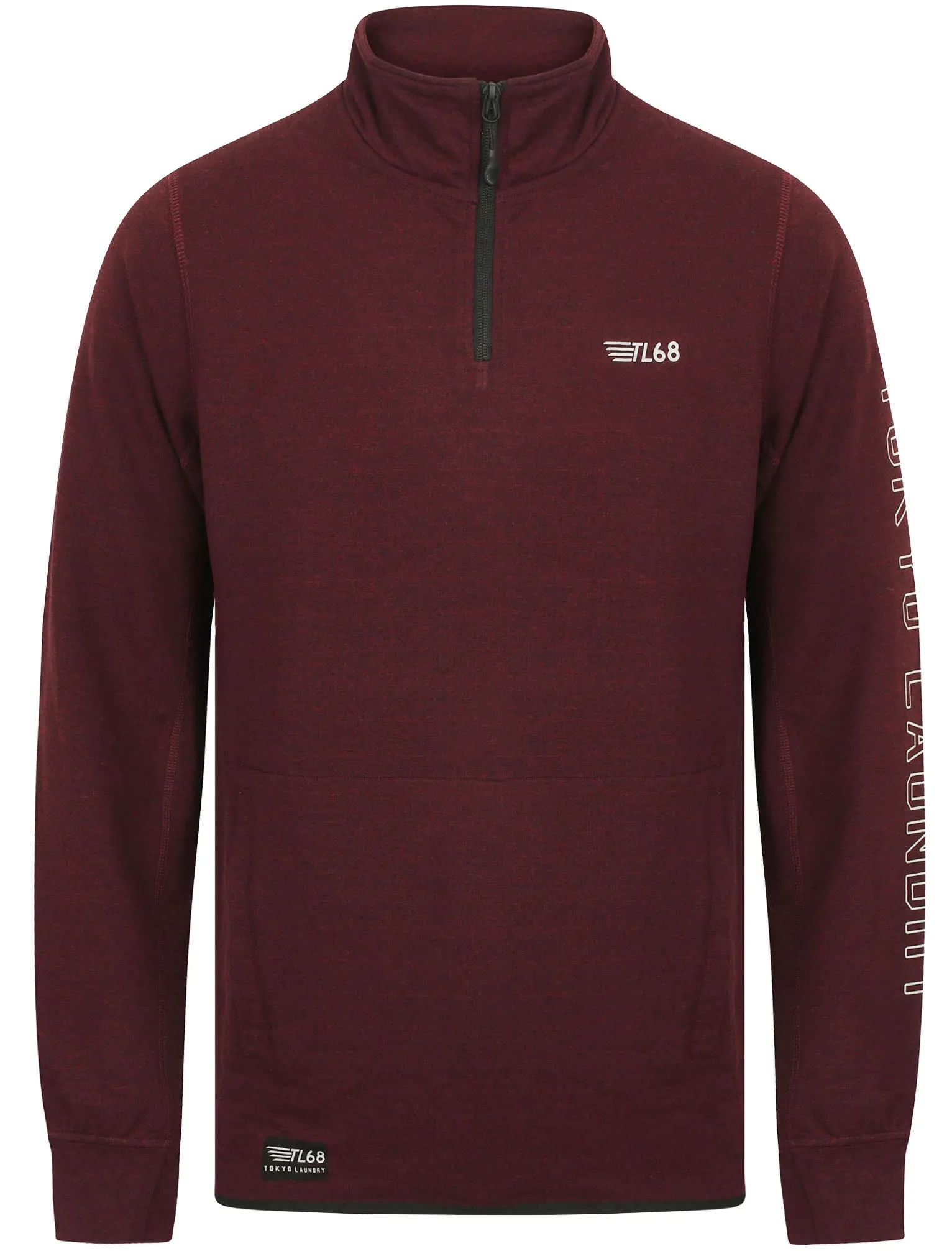 Haverburg Half Zip Funnel Neck Pullover Sweat In Windsor Wine - Tokyo Laundry Active
