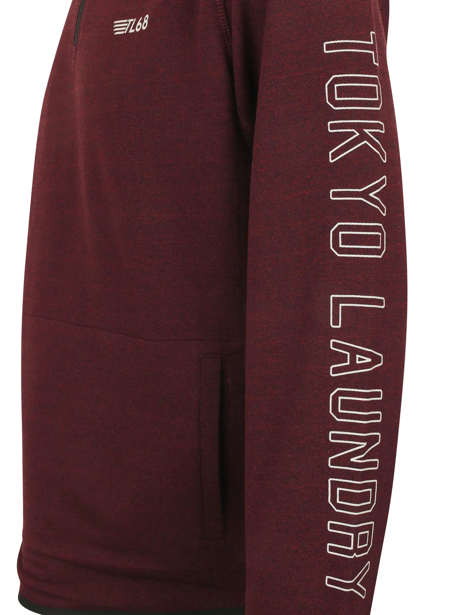 Haverburg Half Zip Funnel Neck Pullover Sweat In Windsor Wine - Tokyo Laundry Active