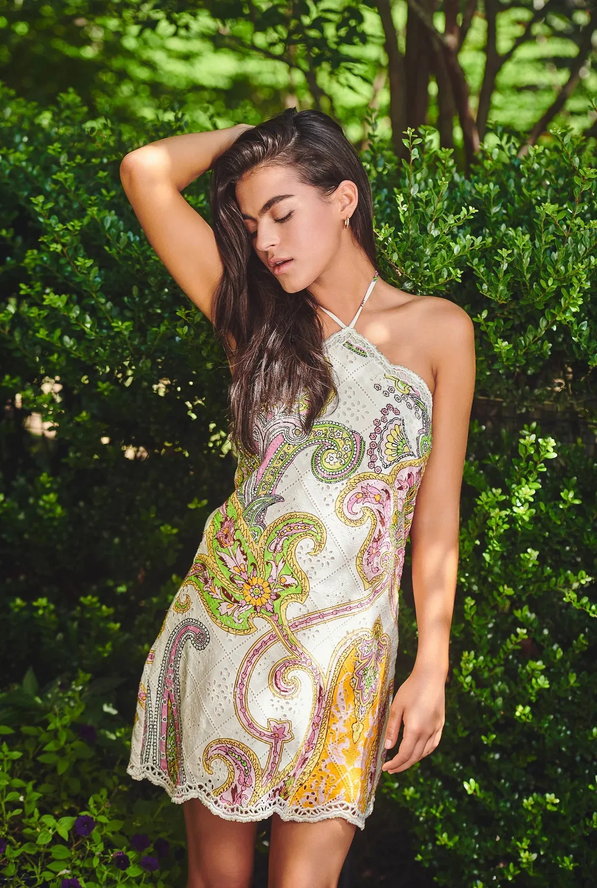 Hemant & Nandita Agra Schiffly Short Dress