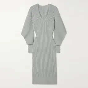 Hollow Out Minimalist Dresses For Women V Neck Long Sleeve High Waist Pullover Autumn Dress Female Fashion Clothes