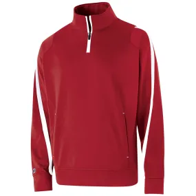 Holloway Youth Scarlet/White Quarter Zip Determination Pullover
