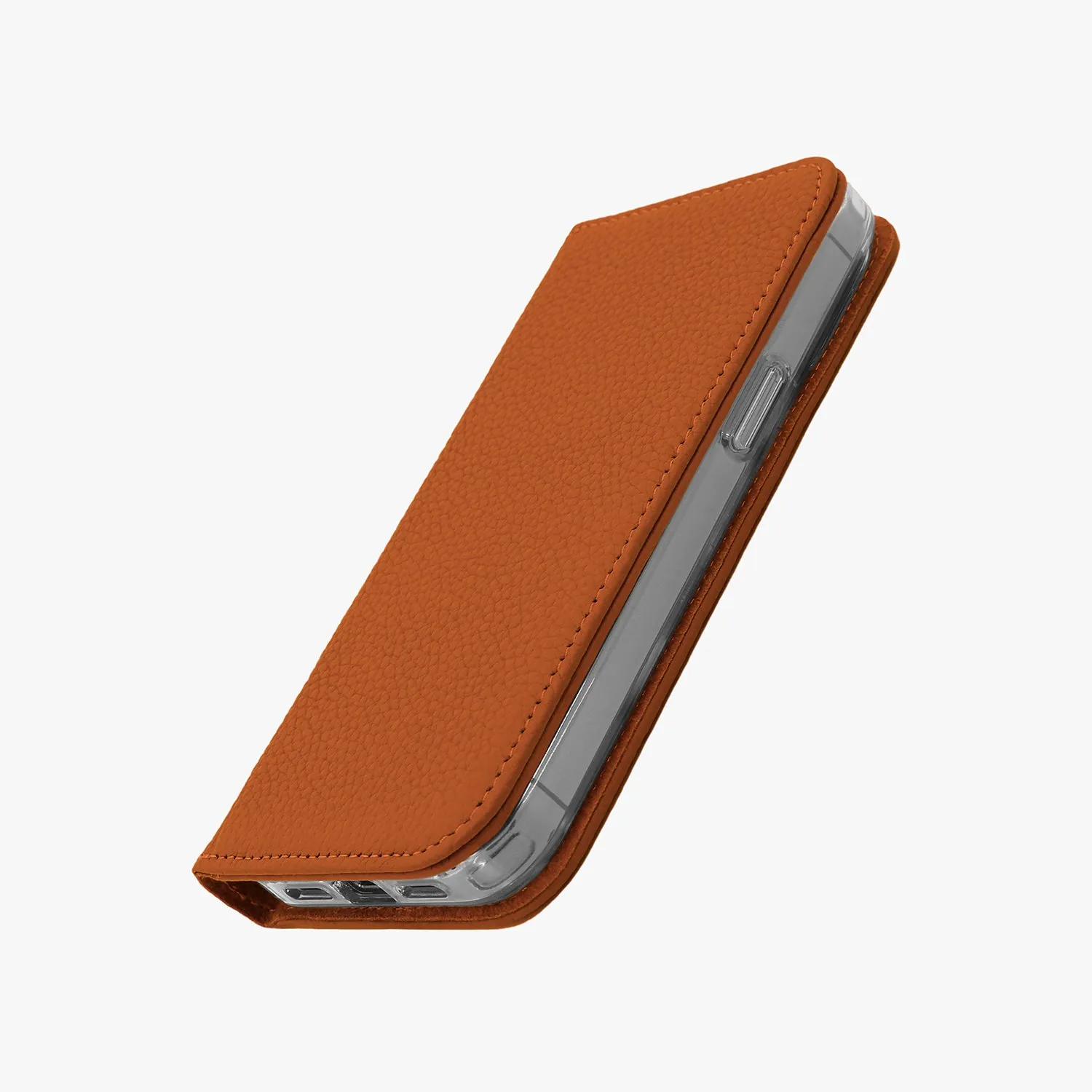 iPhone 12/12 Pro MagSafe Leather Flip Cover with Clear Case