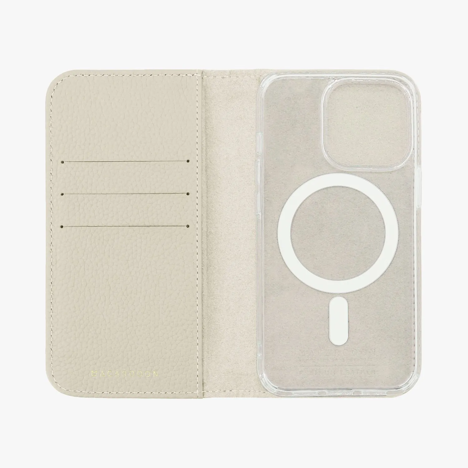 iPhone 12/12 Pro MagSafe Leather Flip Cover with Clear Case