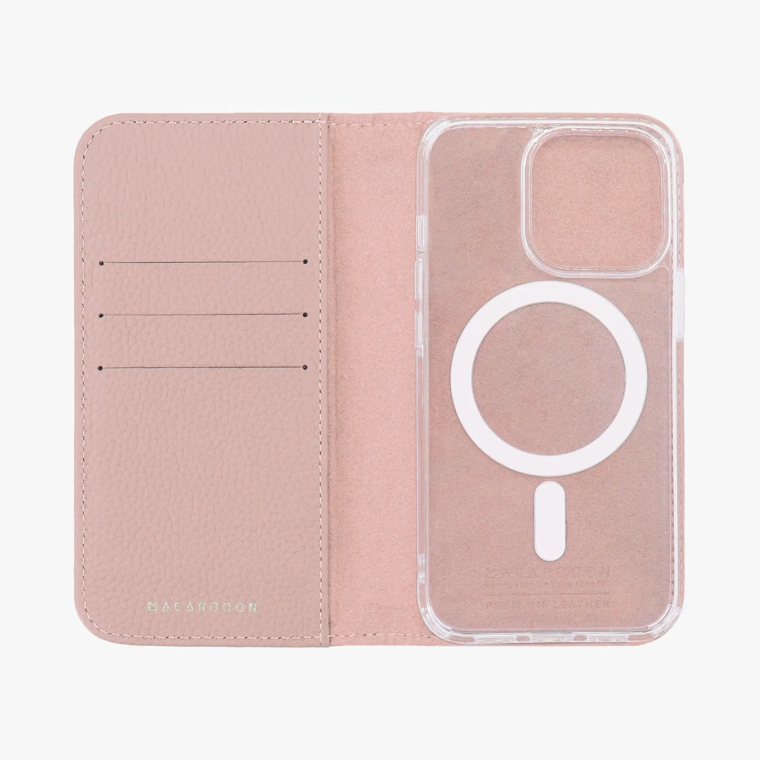 iPhone 12/12 Pro MagSafe Leather Flip Cover with Clear Case