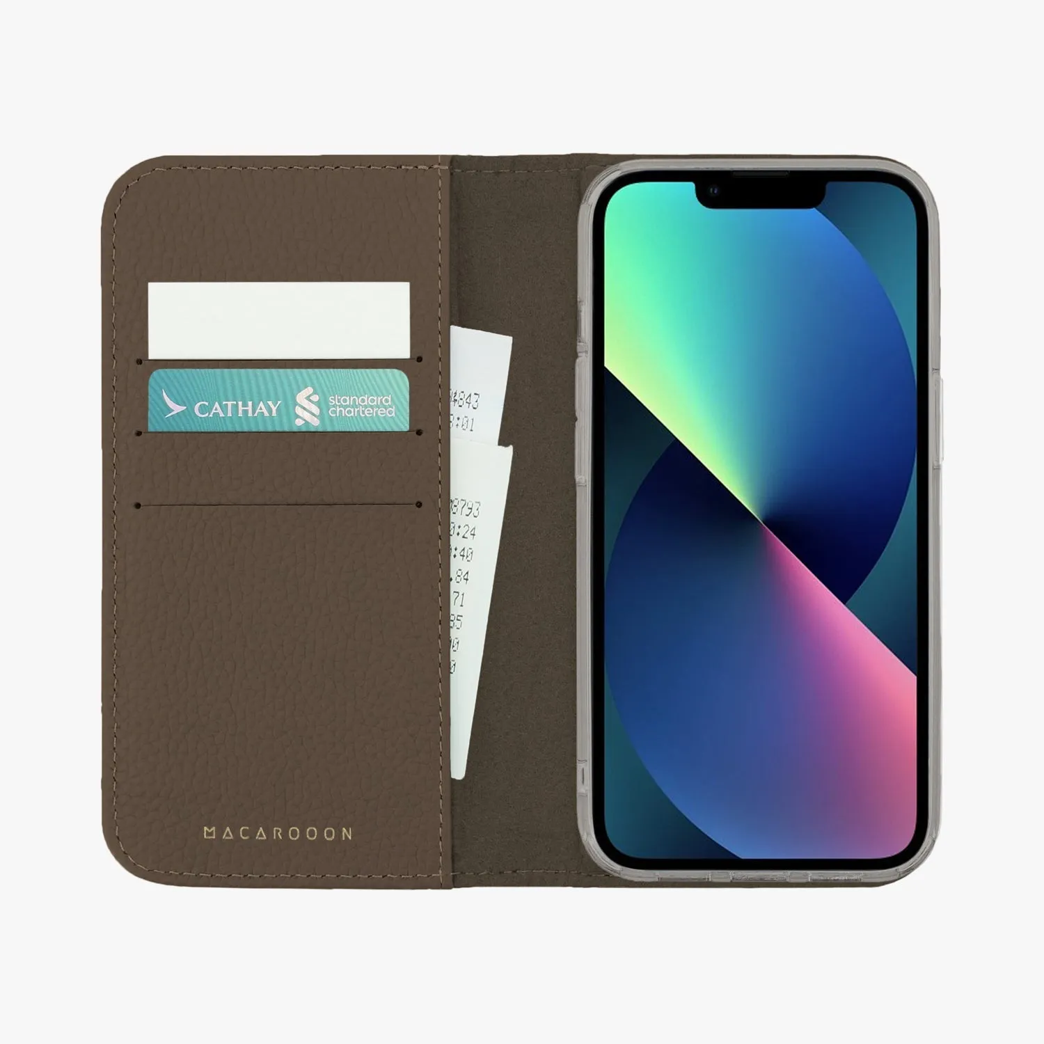 iPhone 12/12 Pro MagSafe Leather Flip Cover with Clear Case
