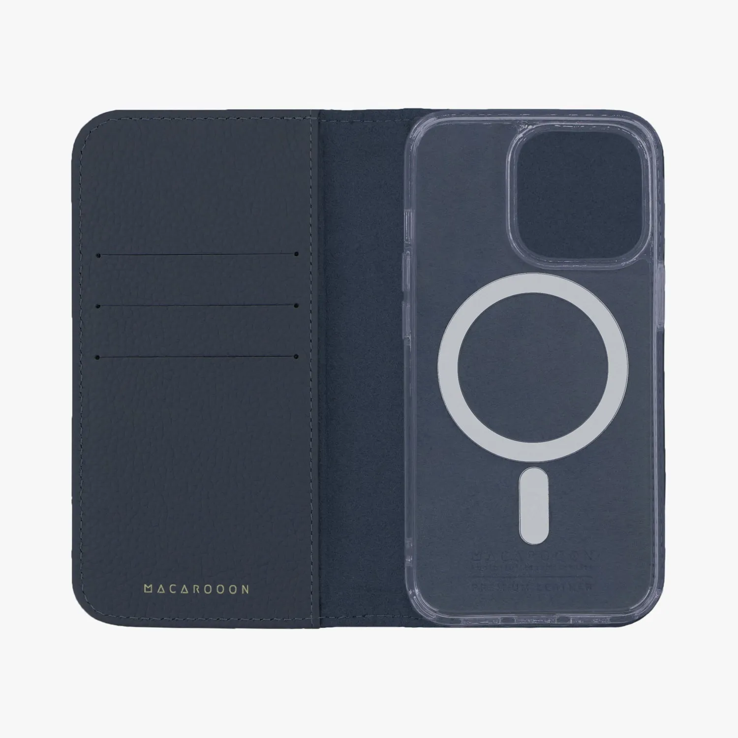 iPhone 12/12 Pro MagSafe Leather Flip Cover with Clear Case