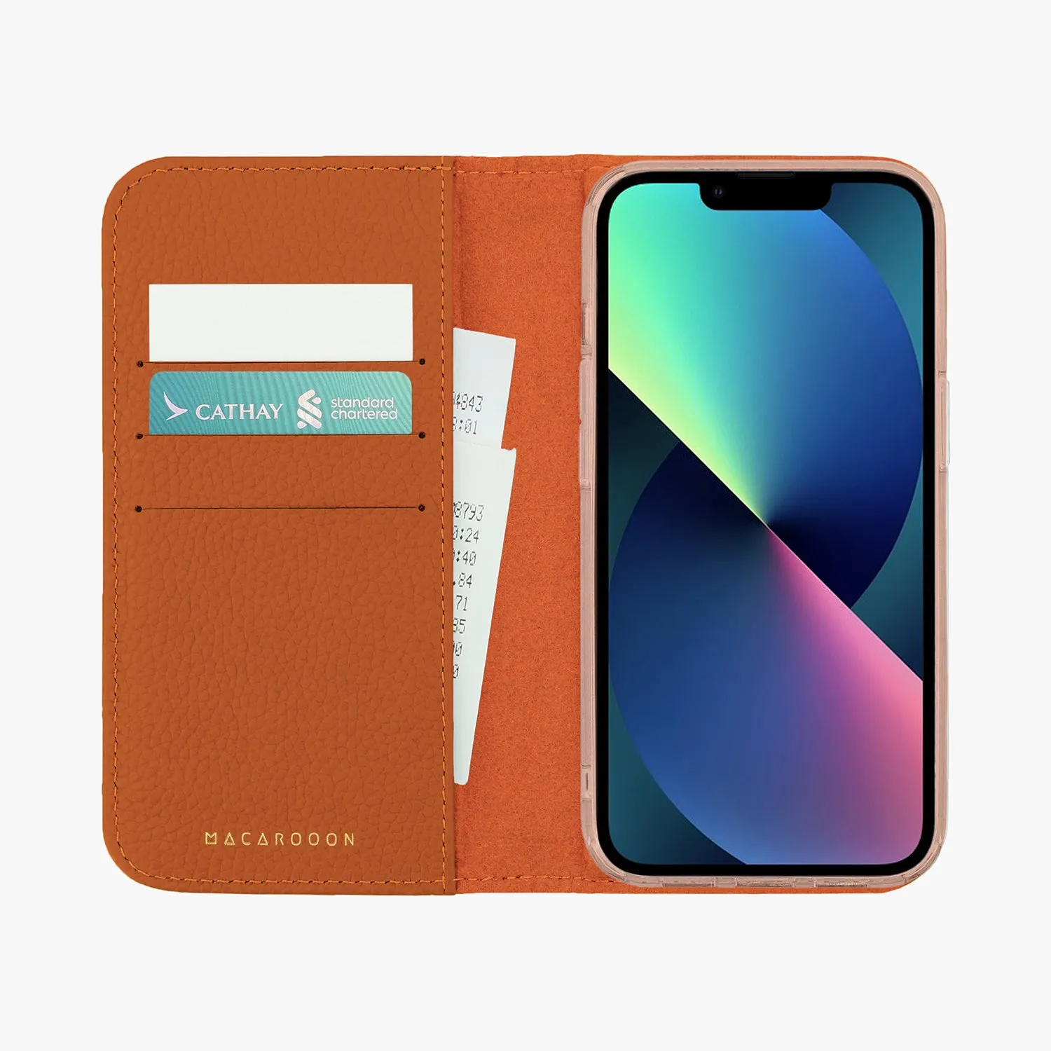iPhone 12/12 Pro MagSafe Leather Flip Cover with Clear Case
