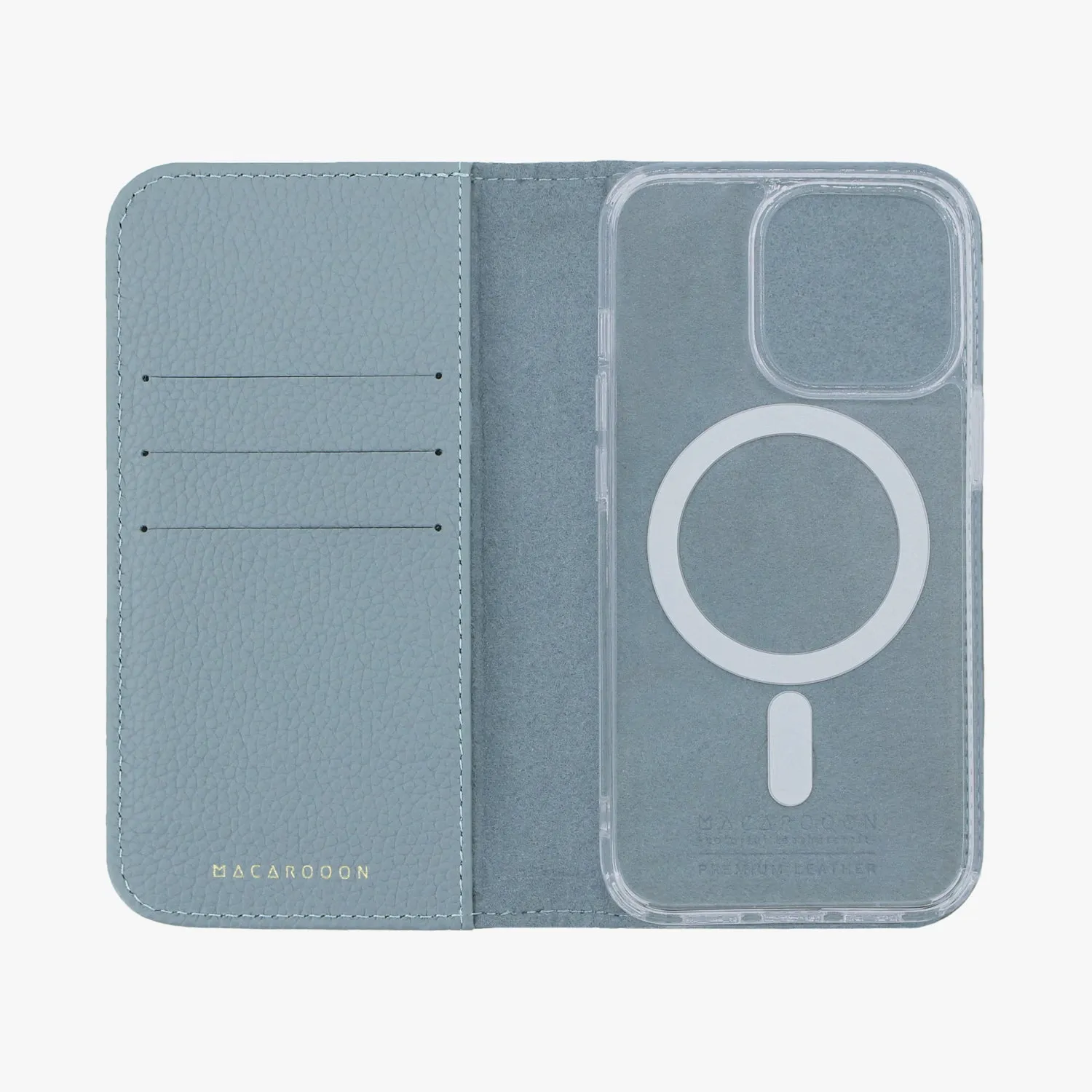iPhone 12/12 Pro MagSafe Leather Flip Cover with Clear Case