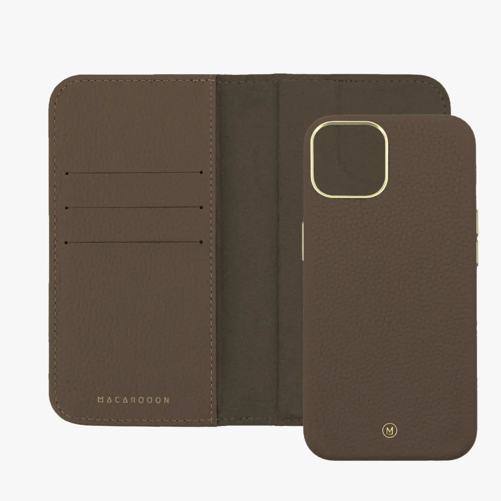 iPhone 16 Pro Max MagSafe Leather Flip Cover with Leather Case