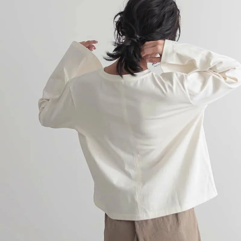 Ivyshape | Casual Solid Color Cotton Round Neck Base Layer Shirt