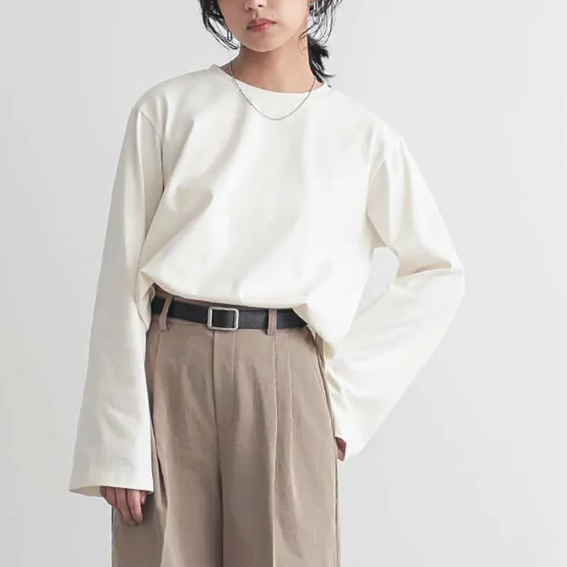 Ivyshape | Casual Solid Color Cotton Round Neck Base Layer Shirt