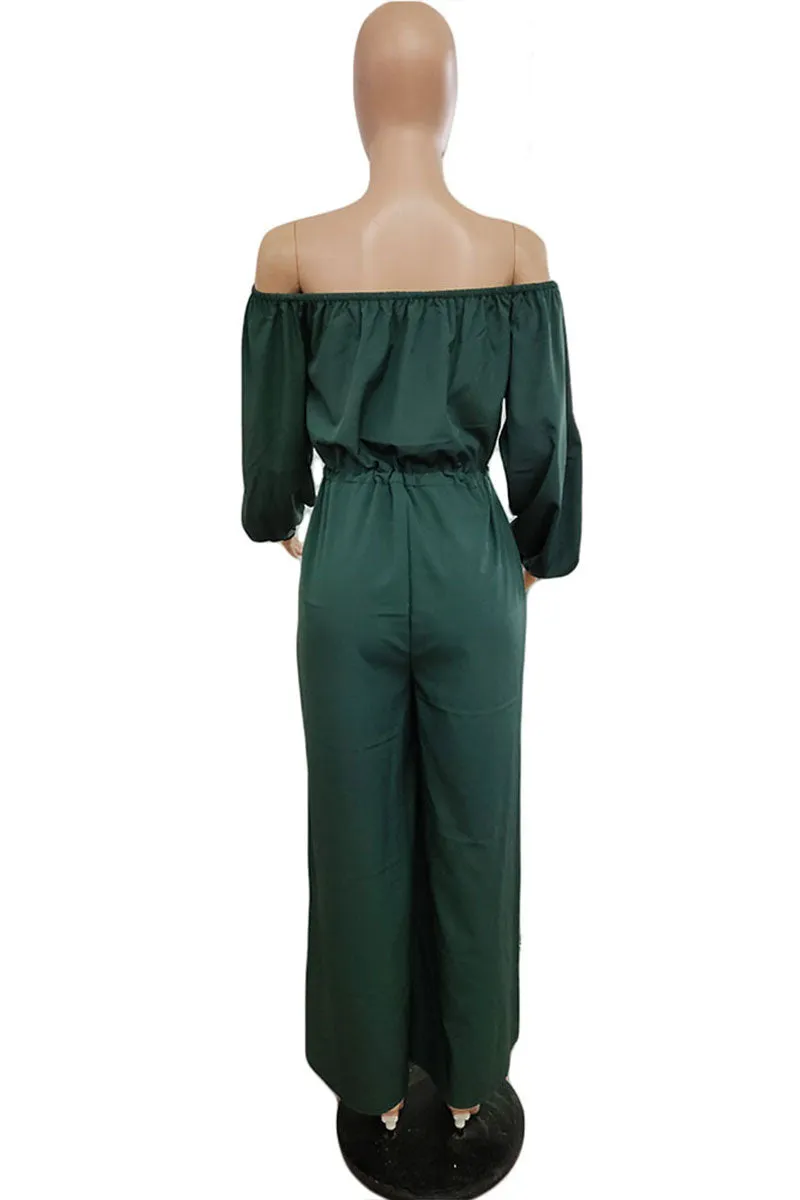 JH604 Off-Shoulder Long Sleeve Jumpsuit