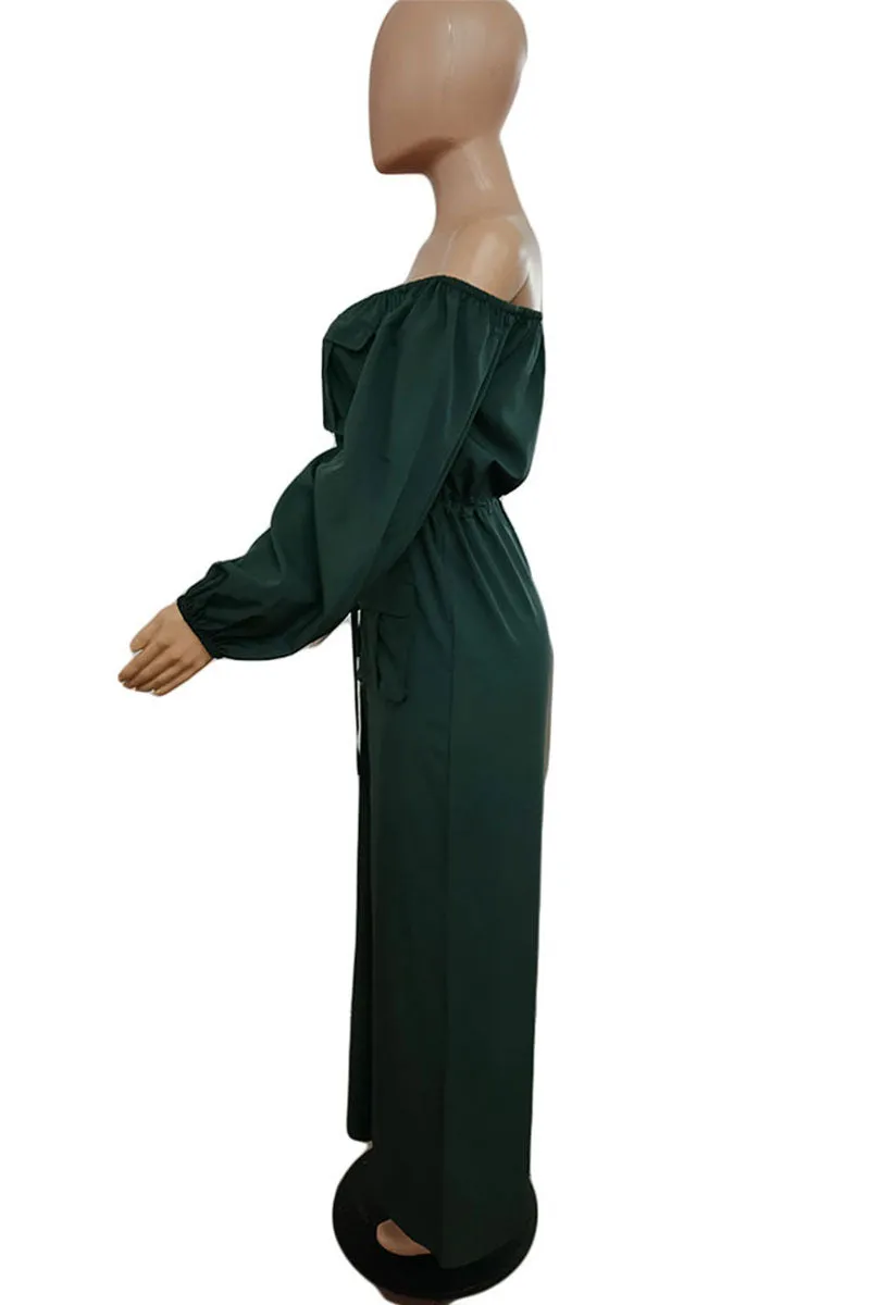 JH604 Off-Shoulder Long Sleeve Jumpsuit
