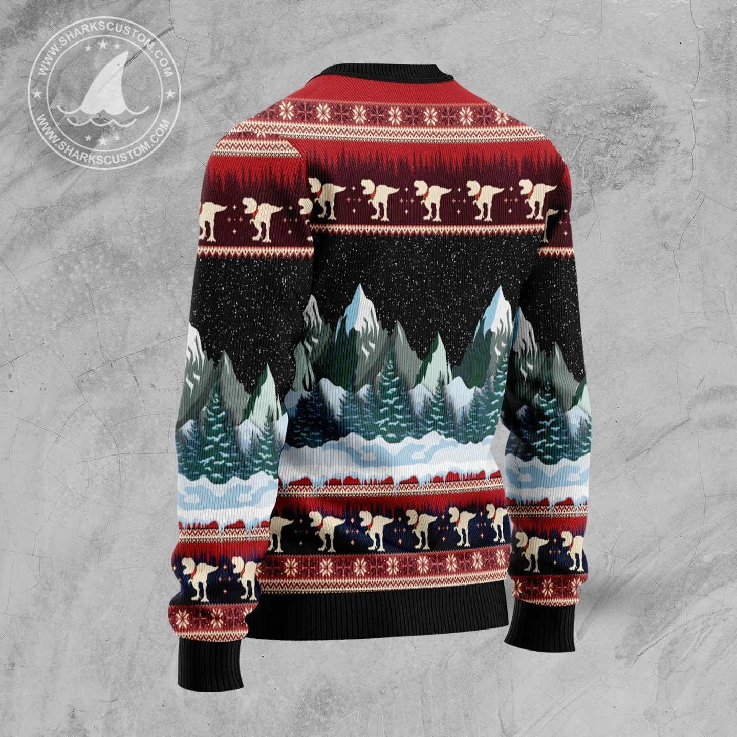 JulesRoche Ugly Christmas Sweater All-Over Print Wool Blend