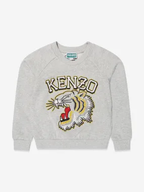 KENZO Boys Tiger Logo Sweatshirt in Grey