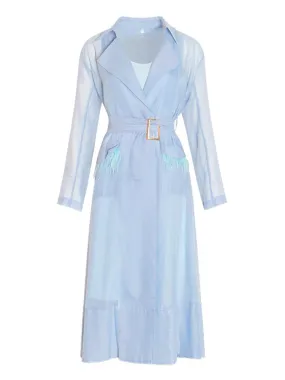 Korean Elegant Sashes Dress For Women Notched Collar Long Sleeve High Waist Solid Minimalist Midi Dresses Female Clothes New
