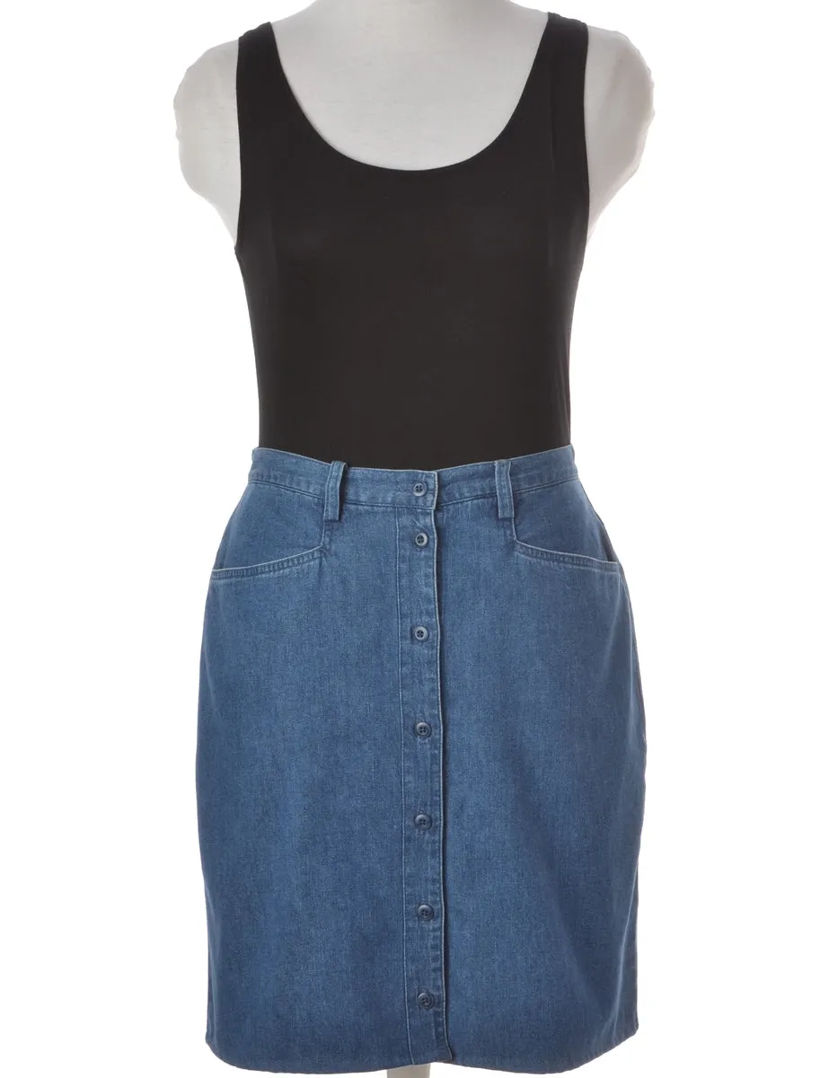 Label Pencil Shape Denim Skirt