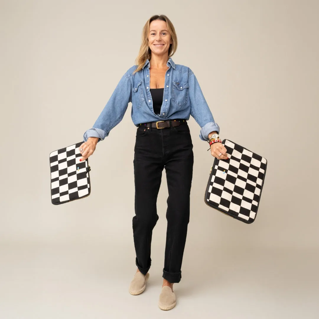 Laptop Sleeve - Large - Black Checker