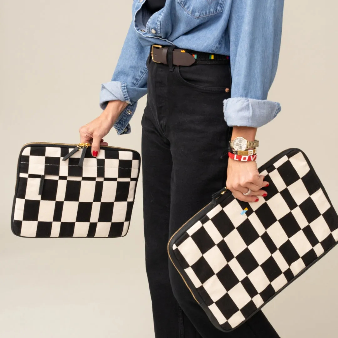 Laptop Sleeve - Large - Black Checker