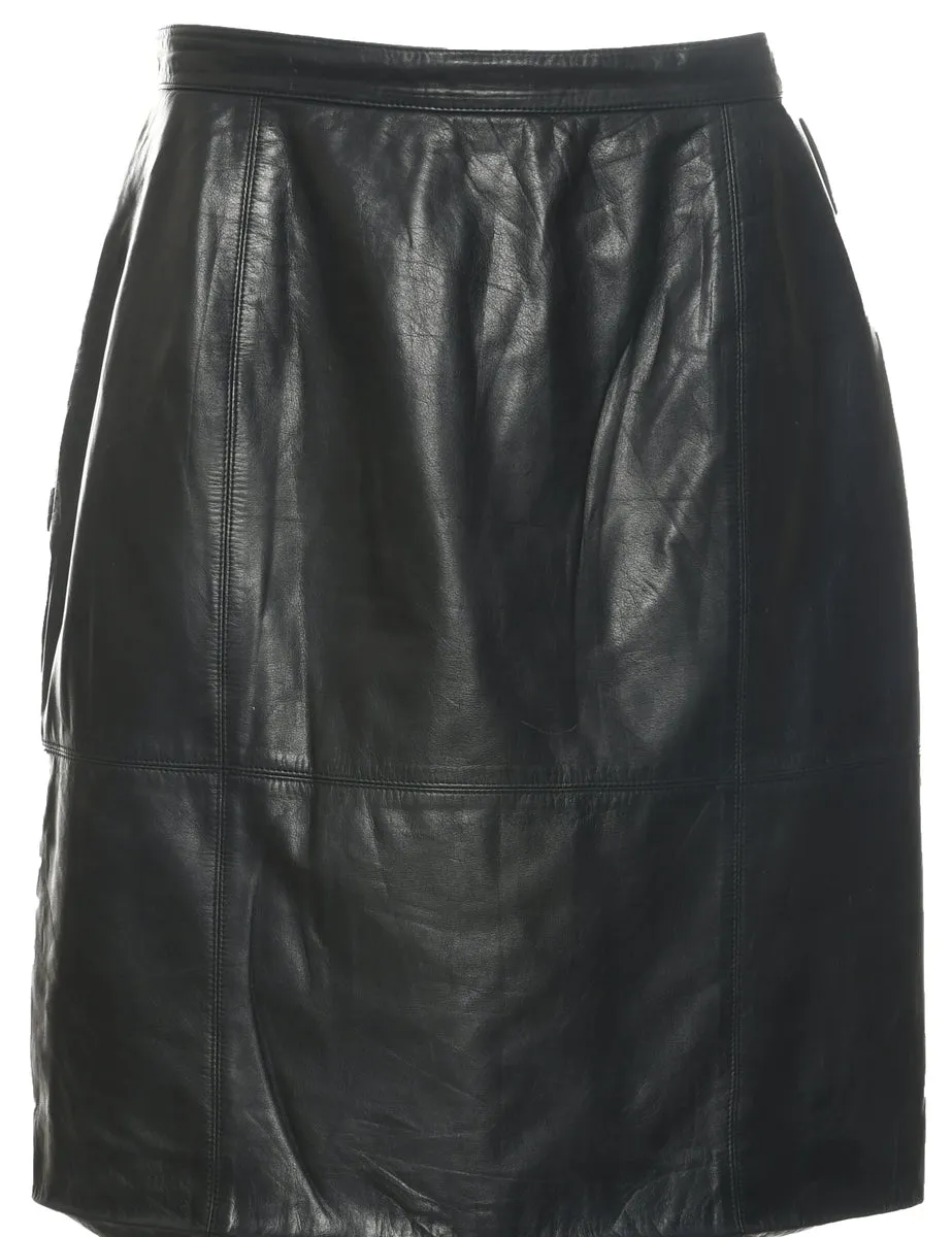 Leather Pencil Skirt - L