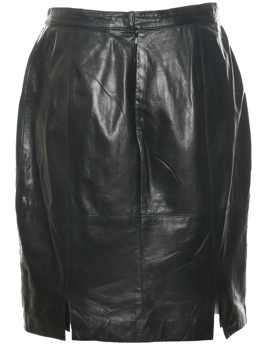 Leather Pencil Skirt - L