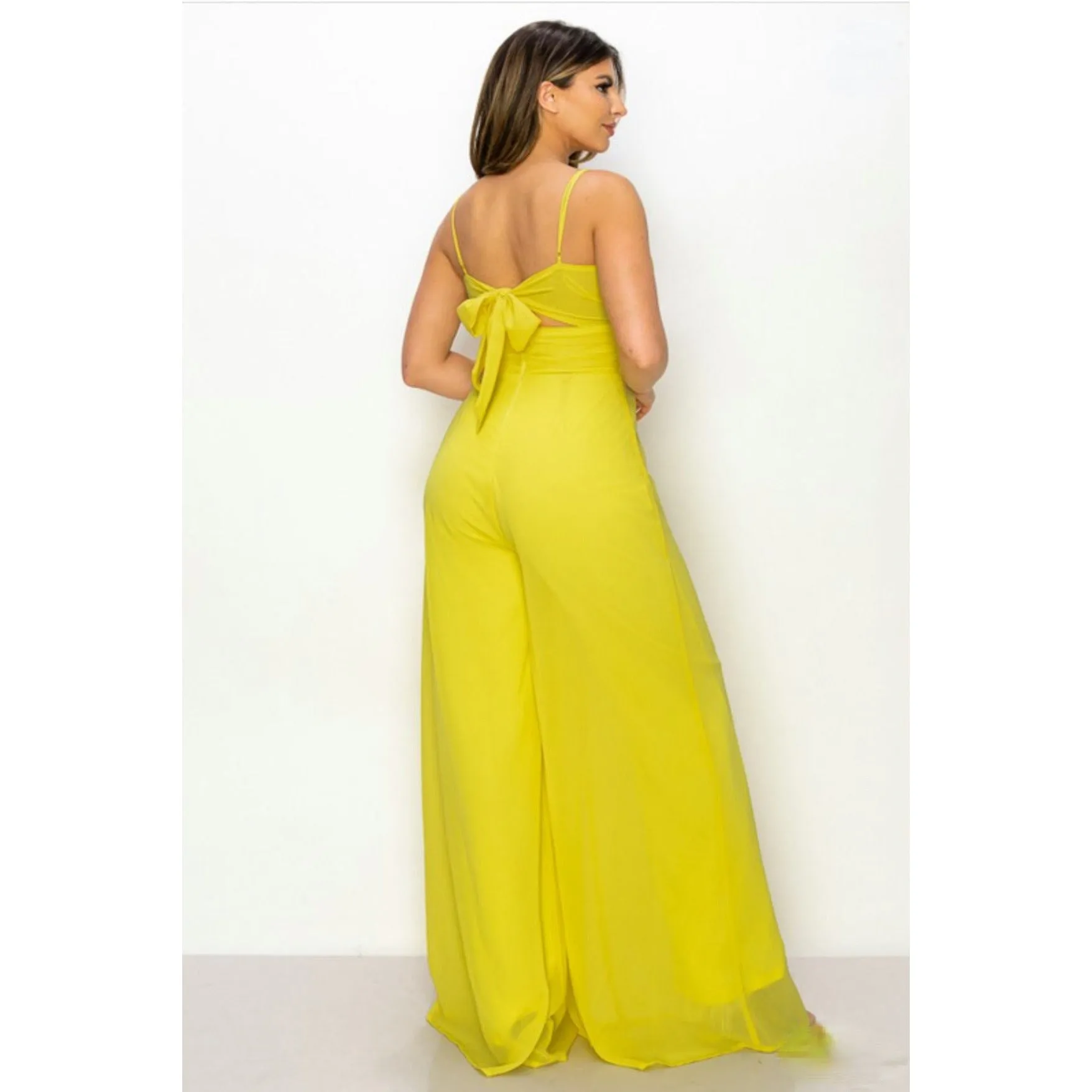 Lemon Drop Chiffon Jumpsuit (Yellow)