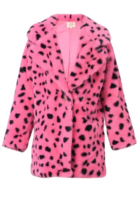 LEOPARD FAUX FUR TEDDY COAT (A39124)