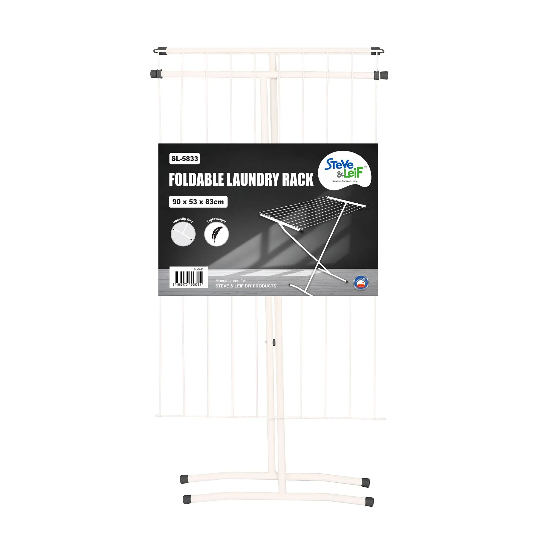 Lightweight Foldable Cloth / Laundry Rack (White)