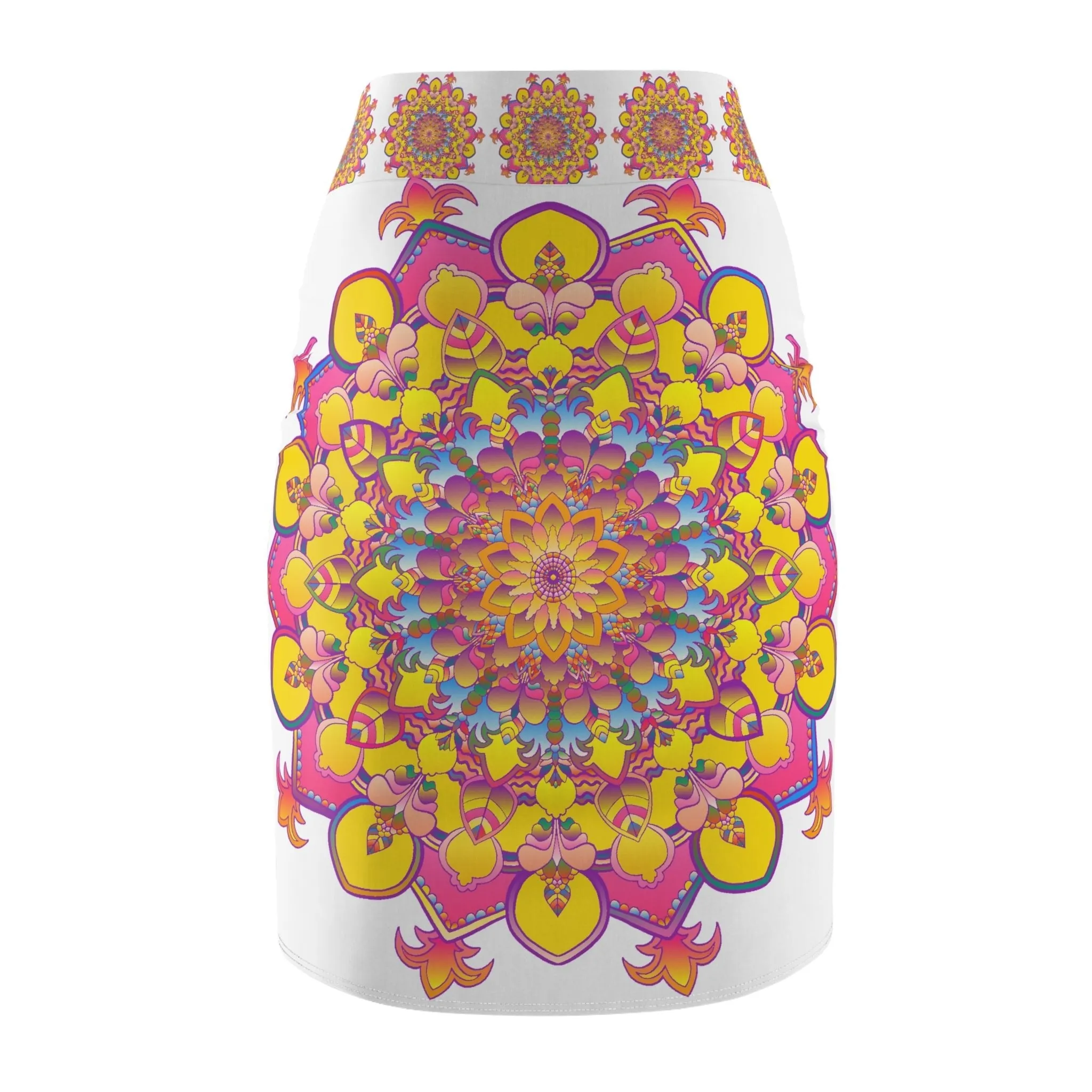 Mandala Pencil Skirt - Vibrant Shades