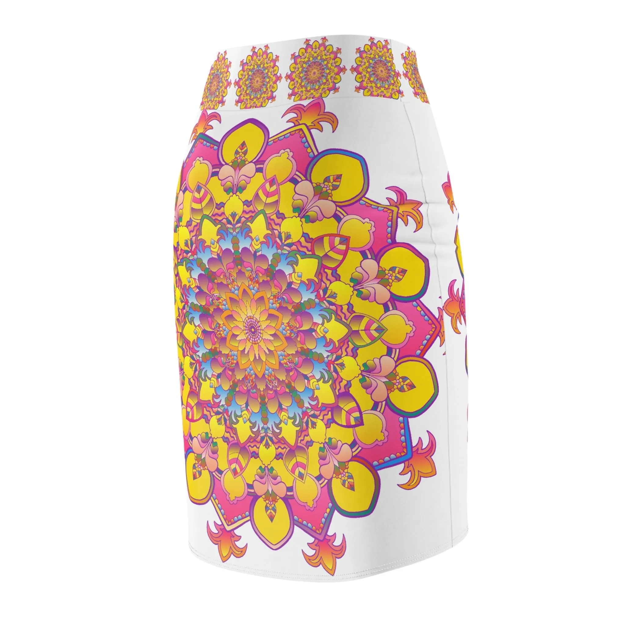 Mandala Pencil Skirt - Vibrant Shades