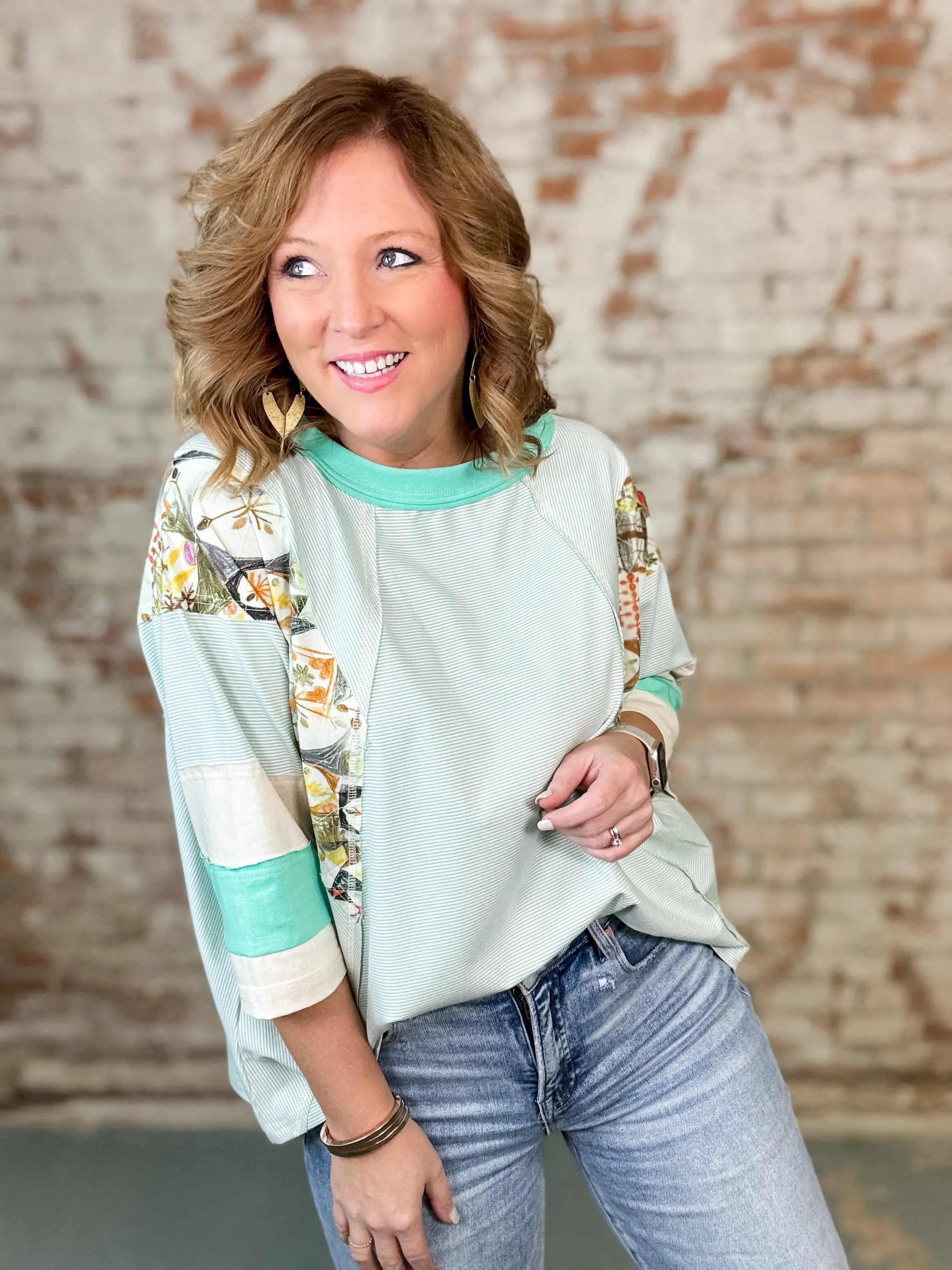 Maren Stripe Mixed Knit Top