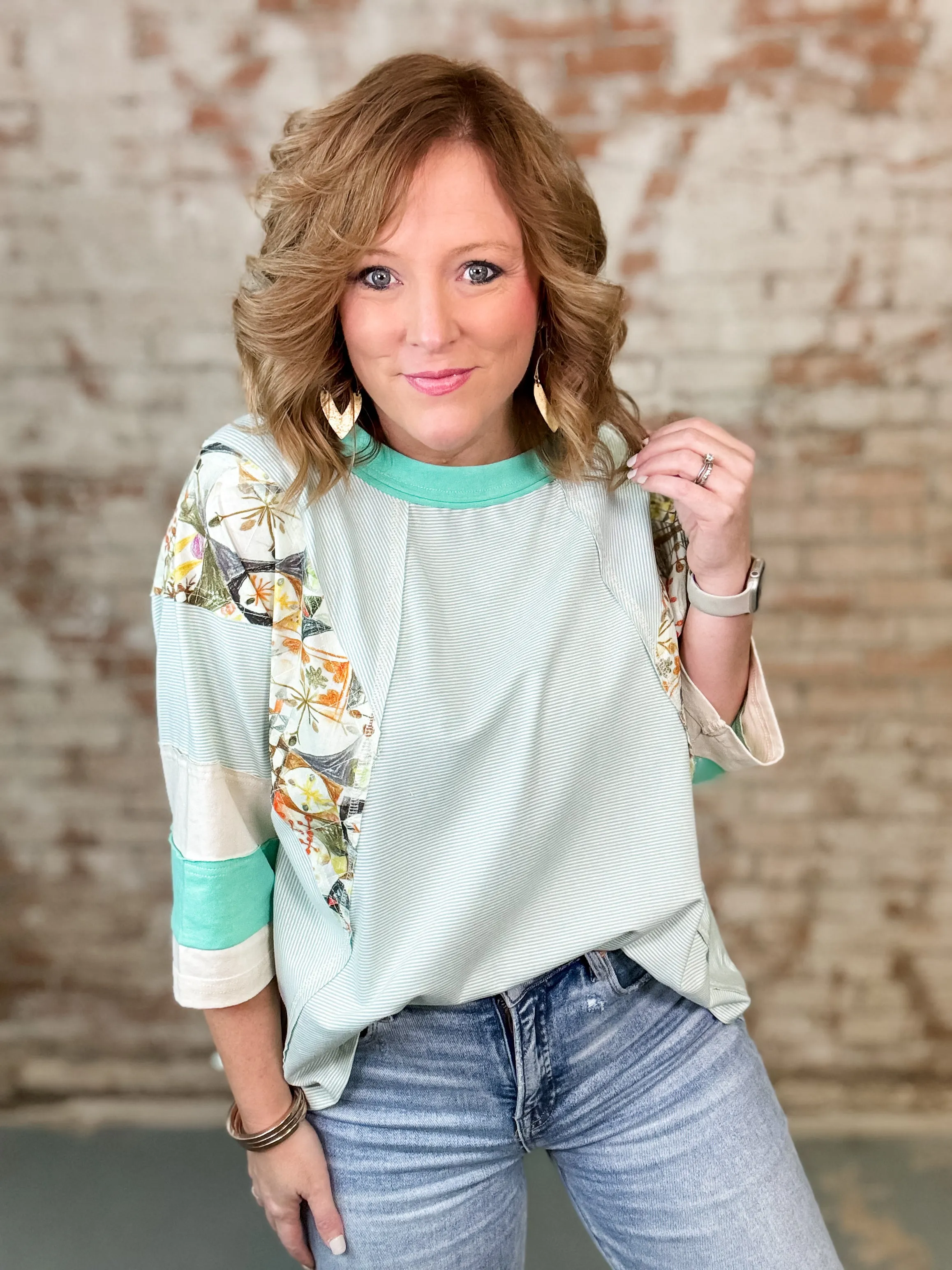Maren Stripe Mixed Knit Top