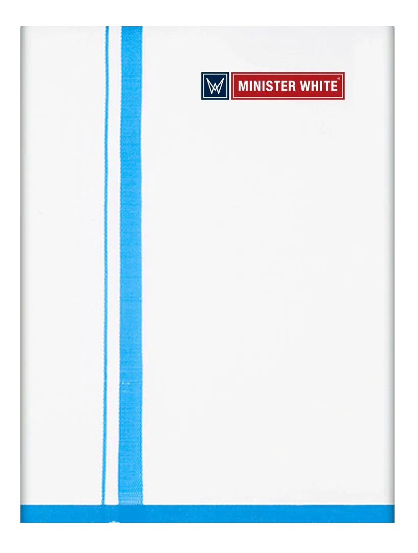 Mens Cotton White Double Layered with Big Border Dhoti - Riga