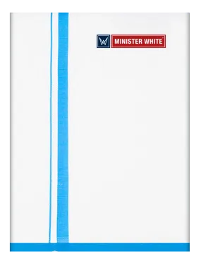 Mens Cotton White Double Layered with Big Border Dhoti - Riga