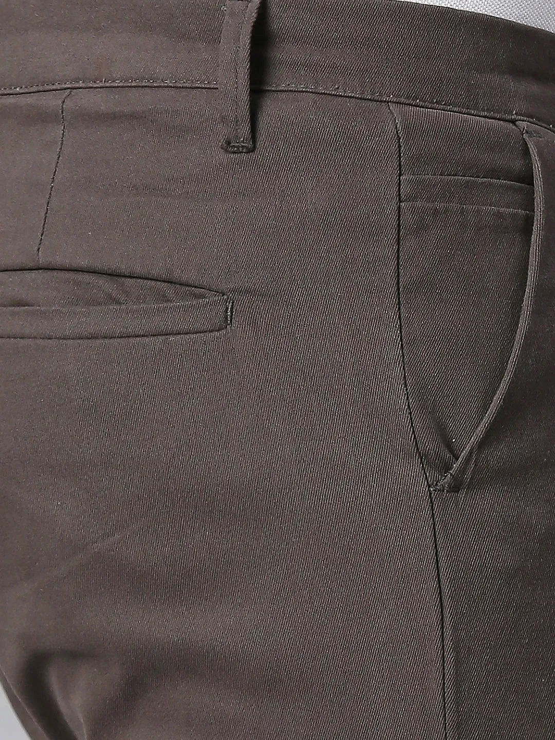 Men's Dark Grey Tapered Fit Cotton Chinos